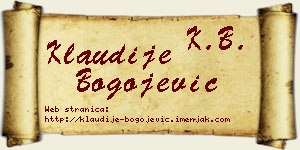 Klaudije Bogojević vizit kartica
